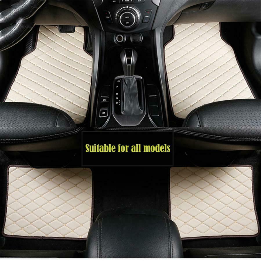 4x Black PU Leather Car Floor Mats For RHD/LHD BMW 3 5 7 Series F20 E90 F30 E60