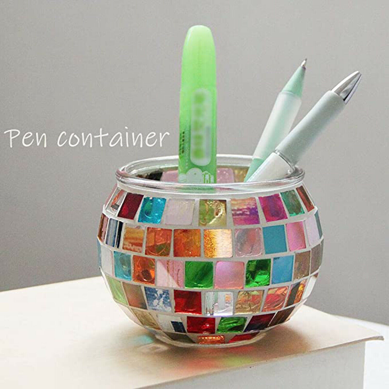 Modern Mosaic Glass Candle Holder Votive Candlestick Centerpiece Party Decor