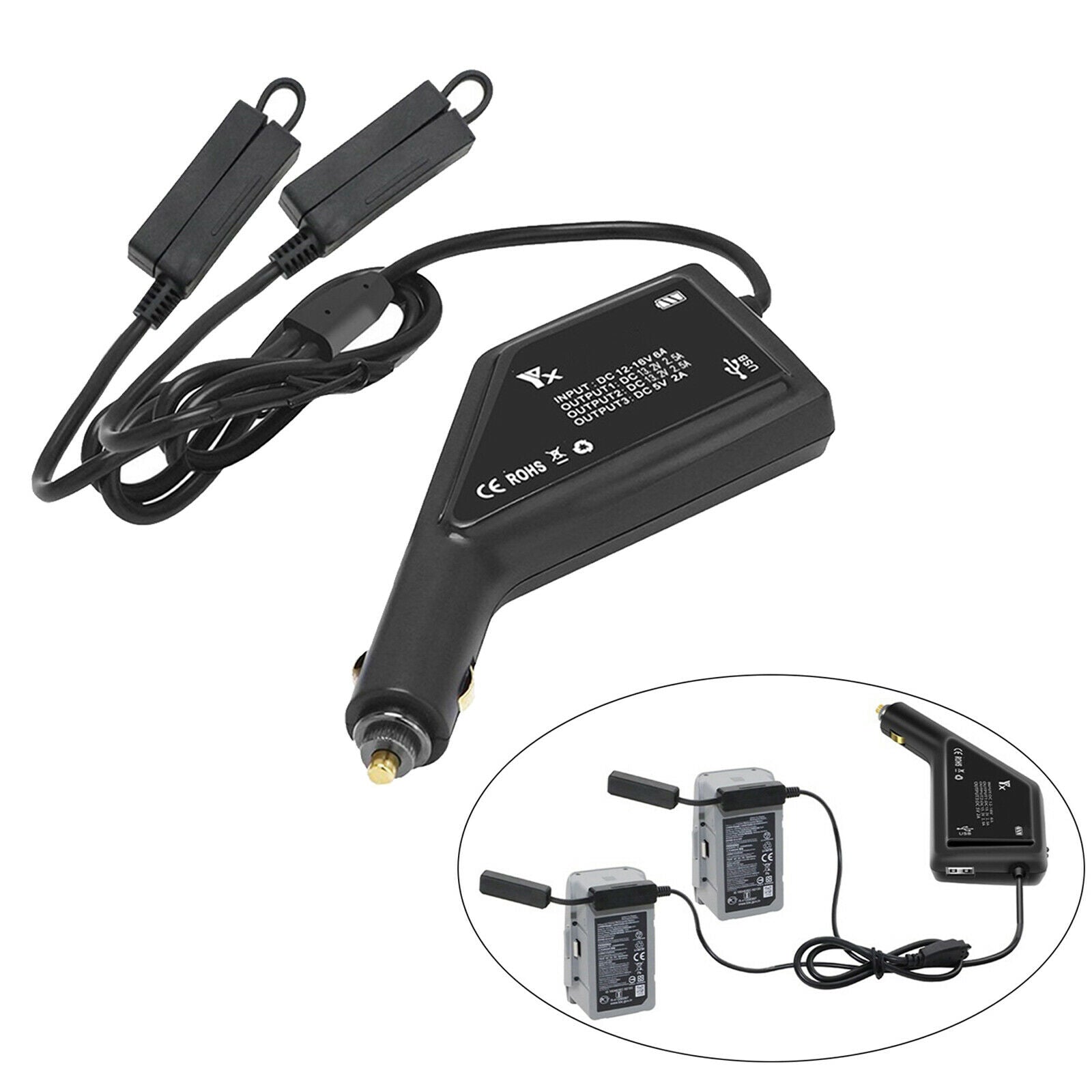 Dual Car Charger,Intelligent Auto Vehicle Adapter Charger for DJI Mavic Air 2S