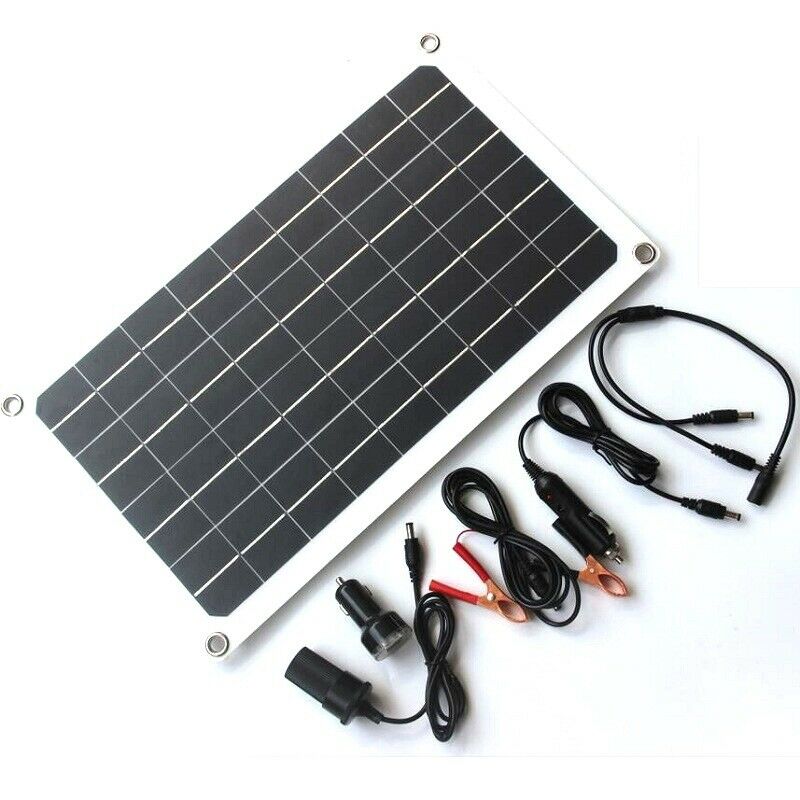 Solar Panel 12V Charge Battery Charger Kit Maintainer Marine Boat RV Car Fan