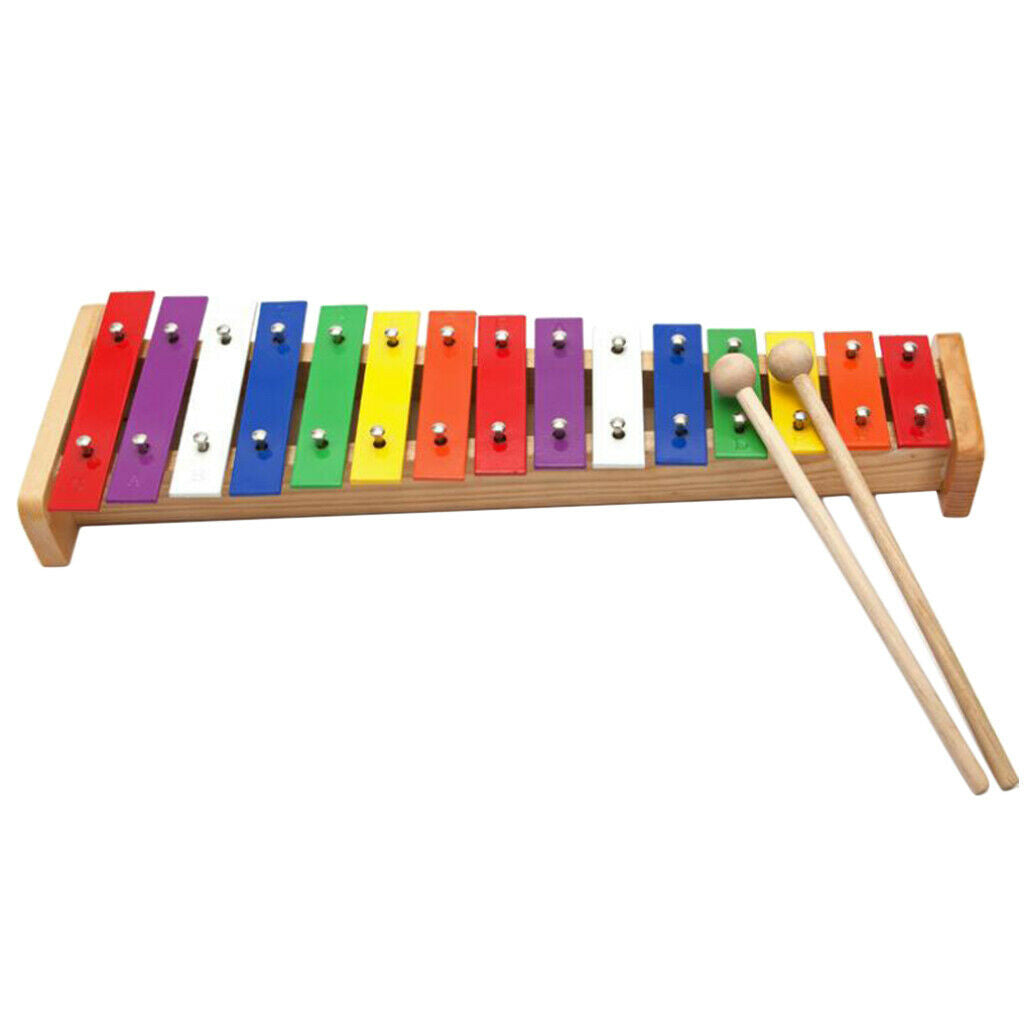 Wood Xylophone Educational Music Toys 15-tone w/ Beater Mallet for Kids Toys