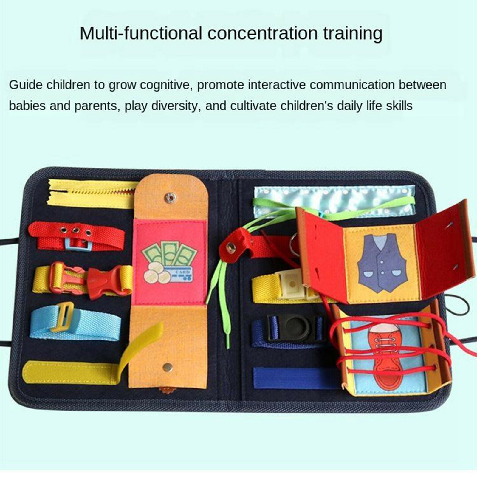 Busy Board   Toys Basic Skills Board for Toddlers Learning Dress Toys