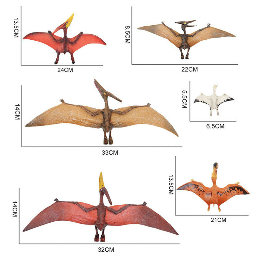 6x PVC Simulation Dinosaur Pterosaur Figures Toys Gift for Kids Collection