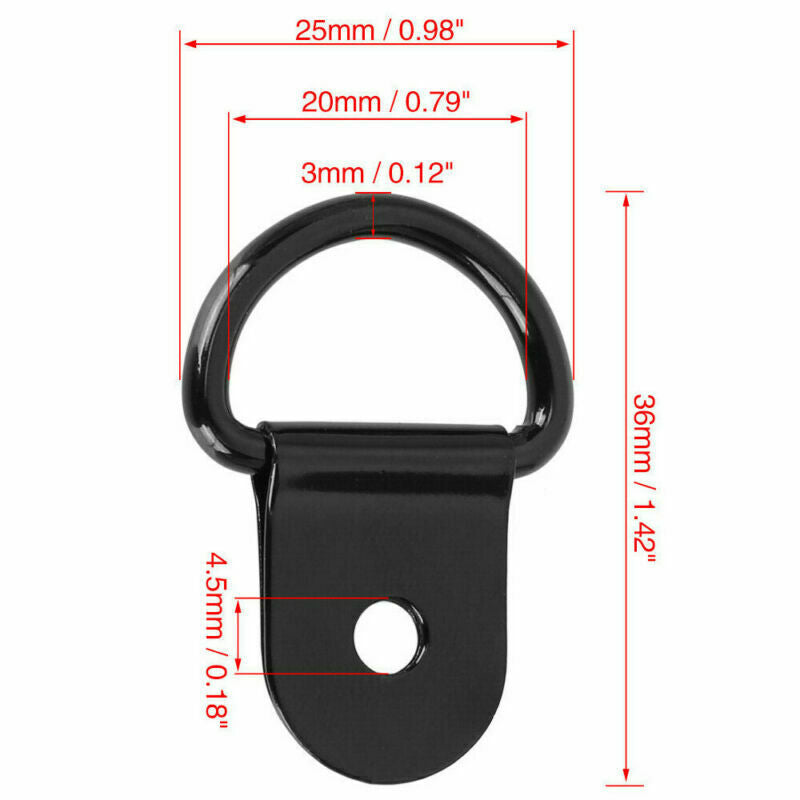 20PCS D Shape Tie Down Rope Buckle Anchors Ring for Car Truck Trailers RV Boat