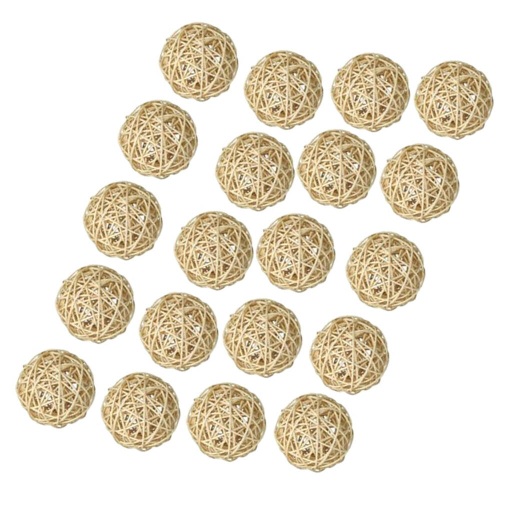 20x Rattan Wicker Cane Balls Garden Wedding Decoration Vase Balls