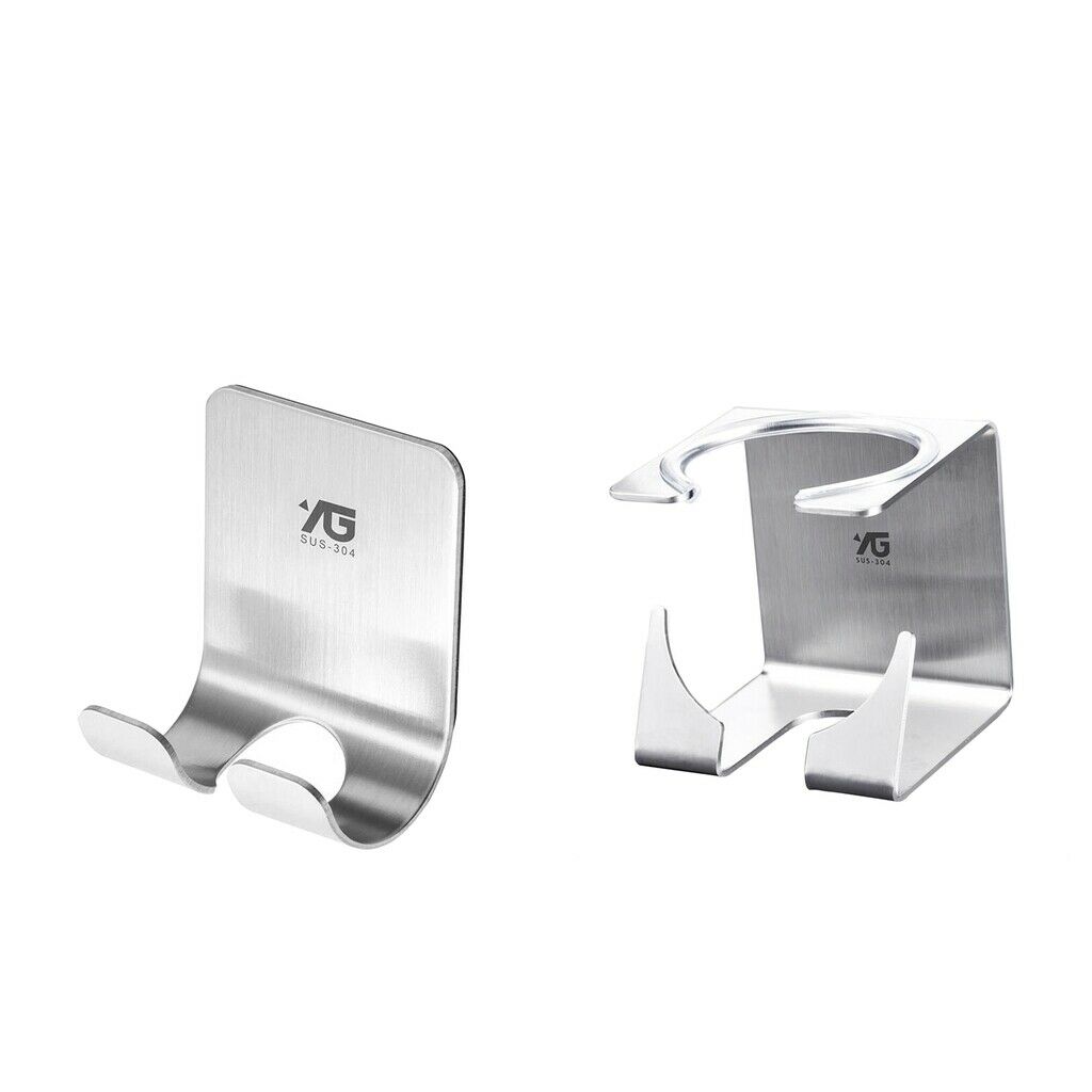 Stainless Adhesive Hooks Set Hanger Power Plug Socket Hook + Shaver Rack