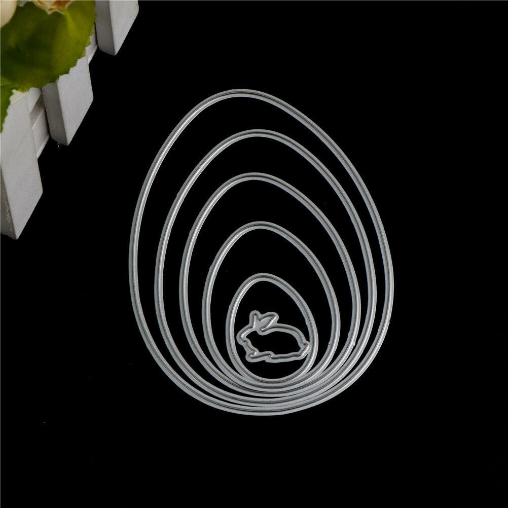 6Pcs Easter Egg and Rabbit Metal Cutting Dies For DIY Scrapbook AlbumPaper.l8