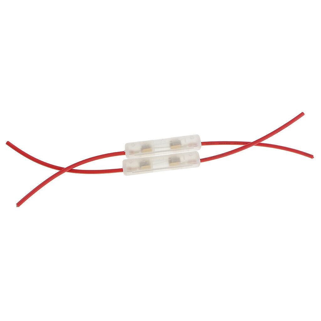 2x Wire Cable Inline Glass Fuse Box 15A For Car Truck Motorcycle Universal