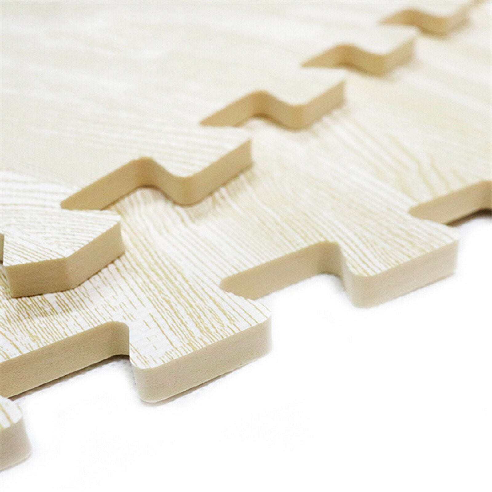 12x Comfortable Puzzle Mat Wood Grain Square Padding Tiles Baby Crawling Pad