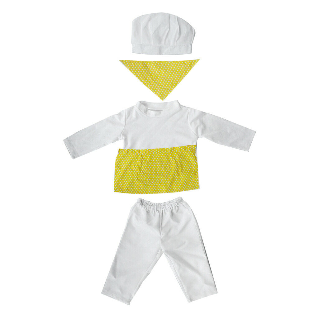 Baby Newborn Kid Little Chef Photography Prop Outfit Costume Dressup Yellow