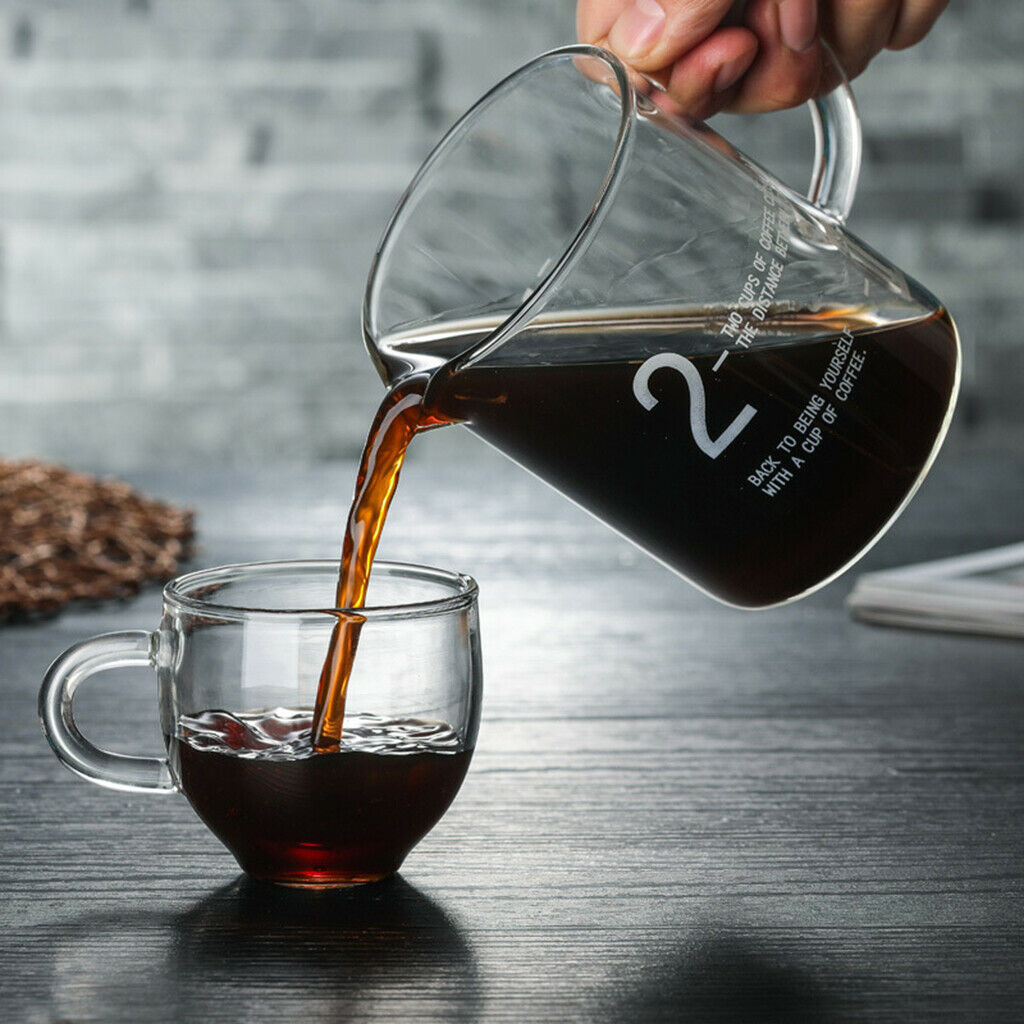 Reusable Espresso Cups Clear Glasses Cappuccino Mug Drink with Handle 400ml