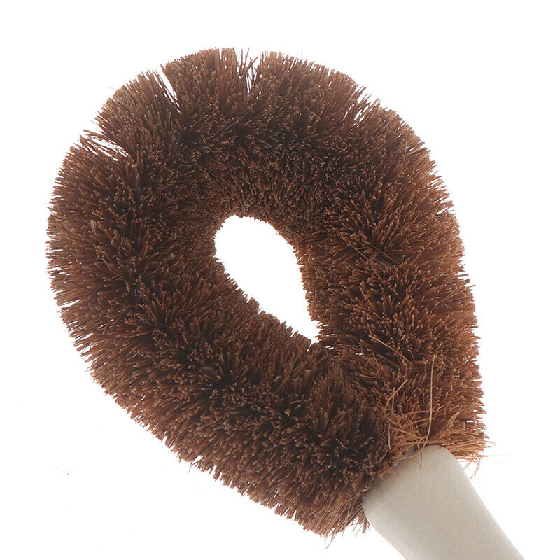 Coconut Brown Non-stick Oil Long Handle Pot Brush Flat Wash Cleaning Dish.l8