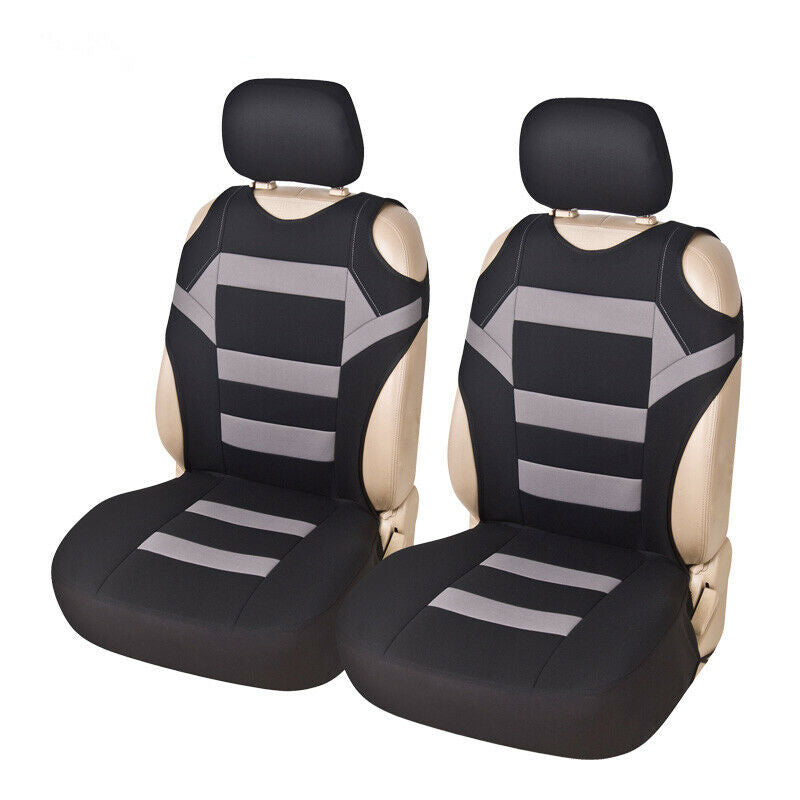 2PC Car Double Front Vest Design Seat Cover Interior Cushion Protector Polyester
