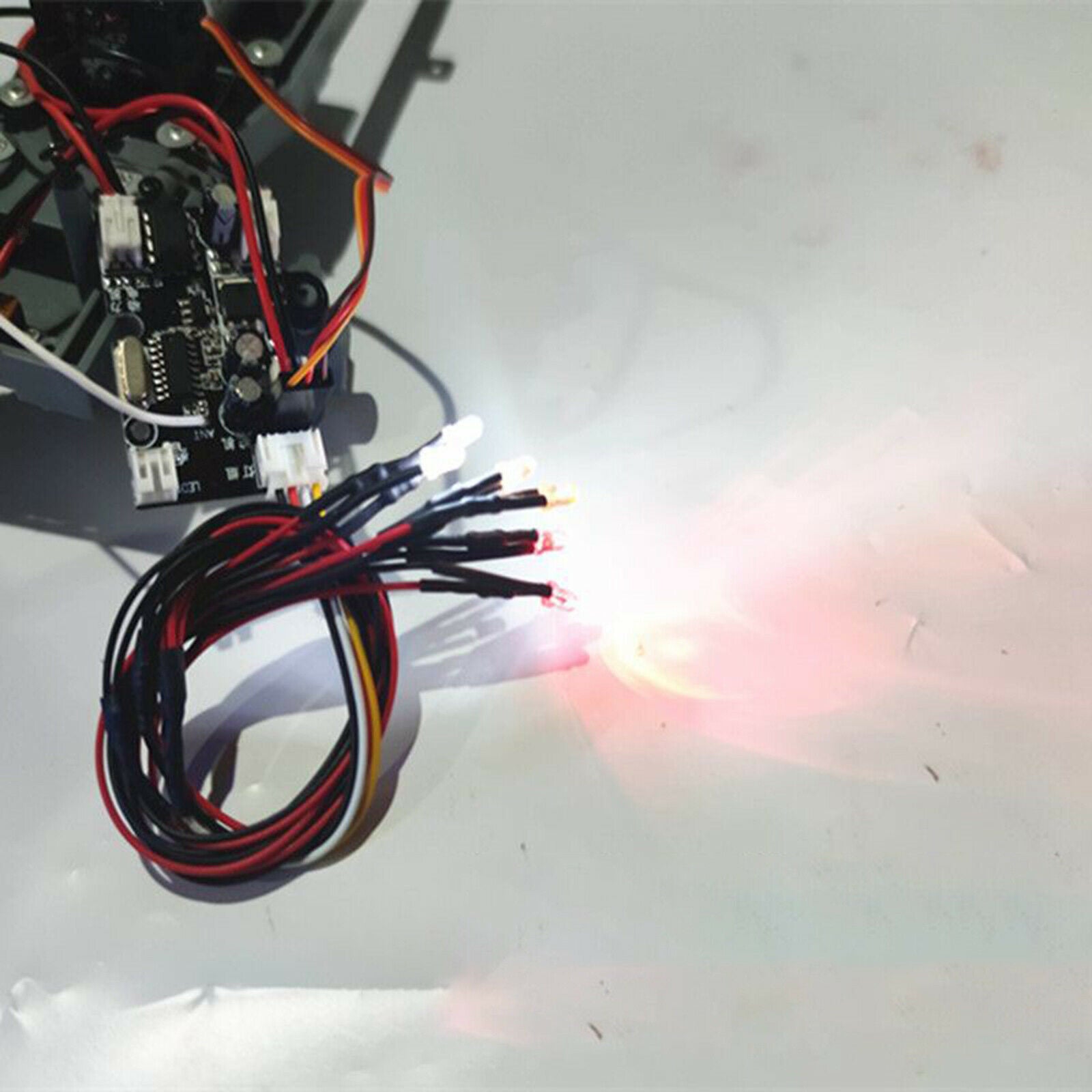 RC 6 LEDs High Bright Headlight Red White Yellow Lighting for WPL D12 1:10 RC