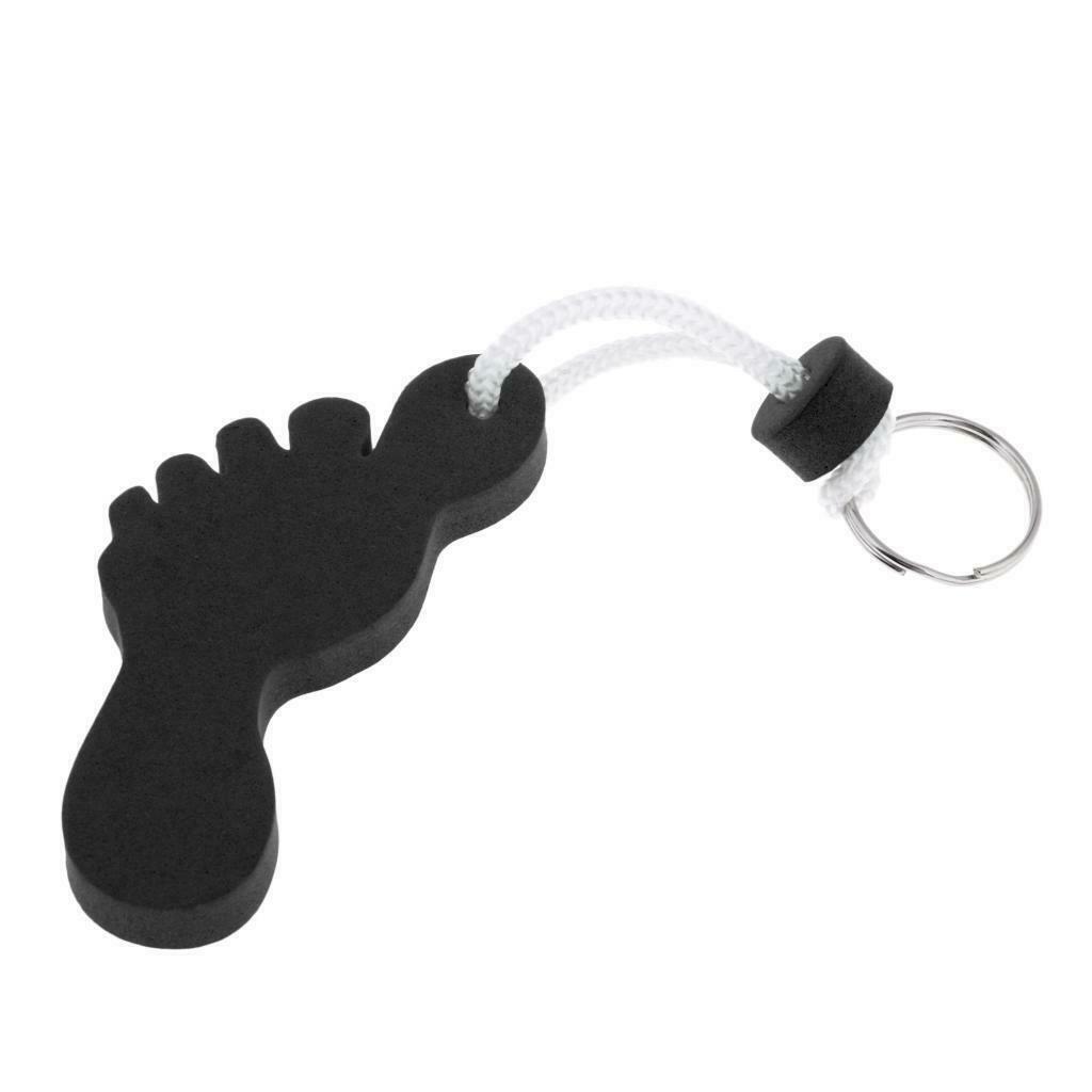 6X Foot Shaped Foam Safety Floating Keyring for Boating Yachting Sailing Black