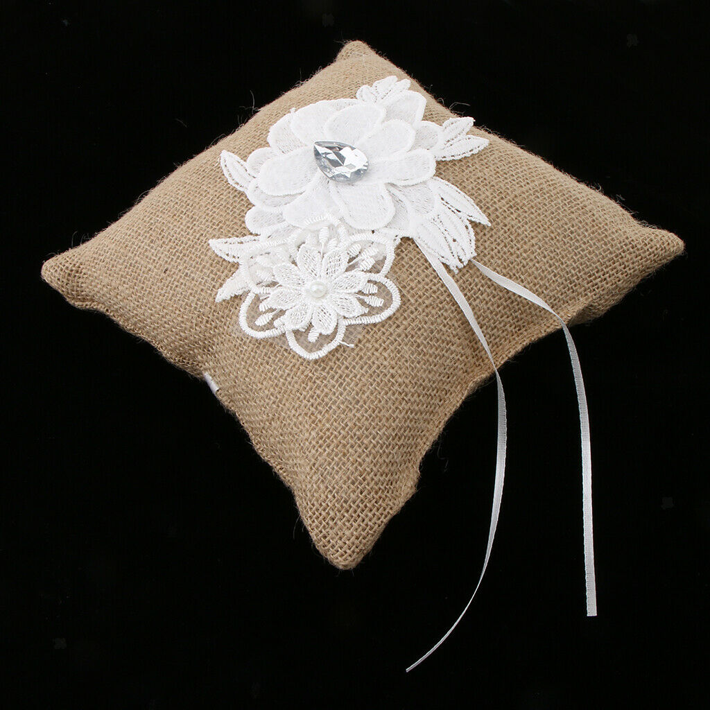 Wedding  Flower Cushion Cushion Holder - Burlap - Rustic Country