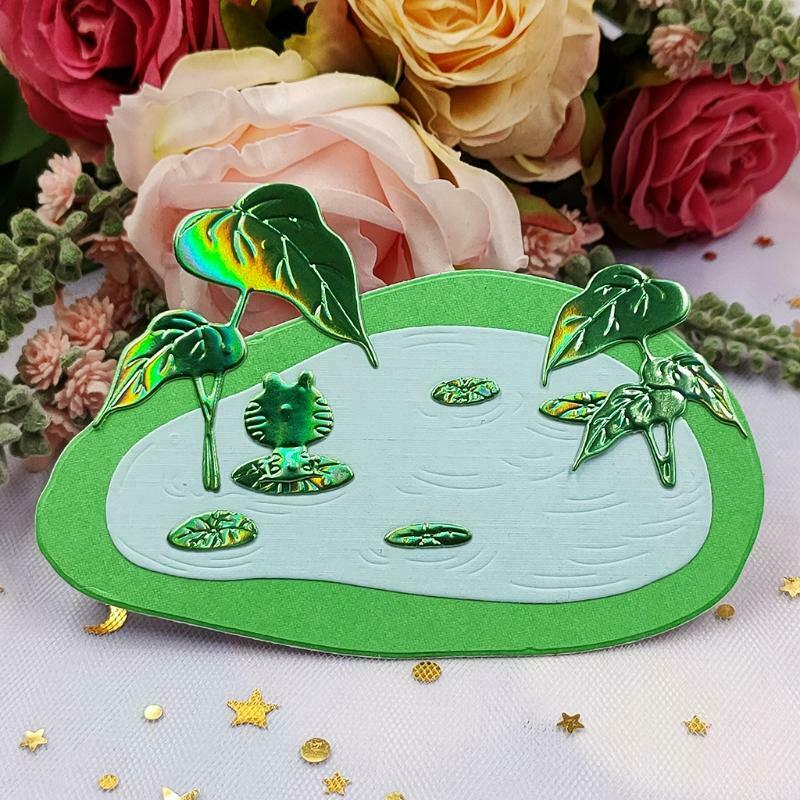 Frog Leaf Pond Metal Cutting Dies Stencil DIY Scrapbooking Album Paper Card Mold