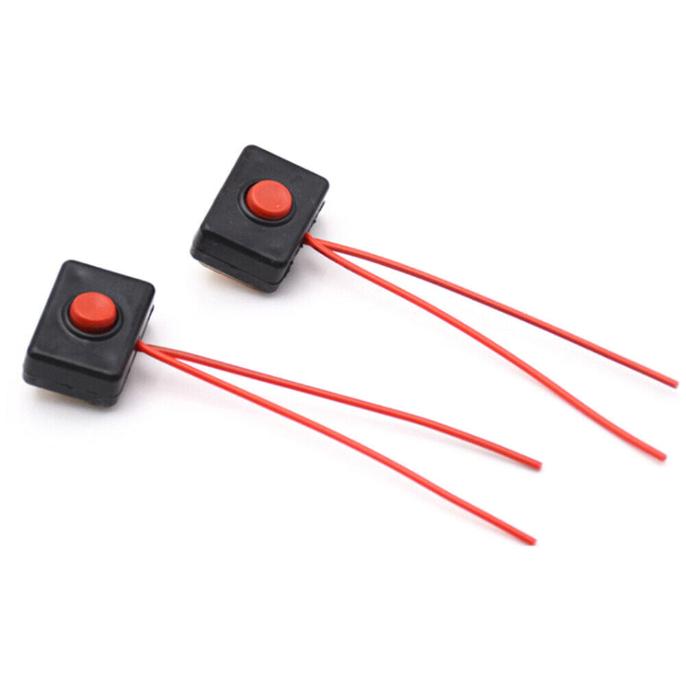 1Pcs DC 12V 2A Plastic Car Push Button Momentarily Action Wired Switch Black