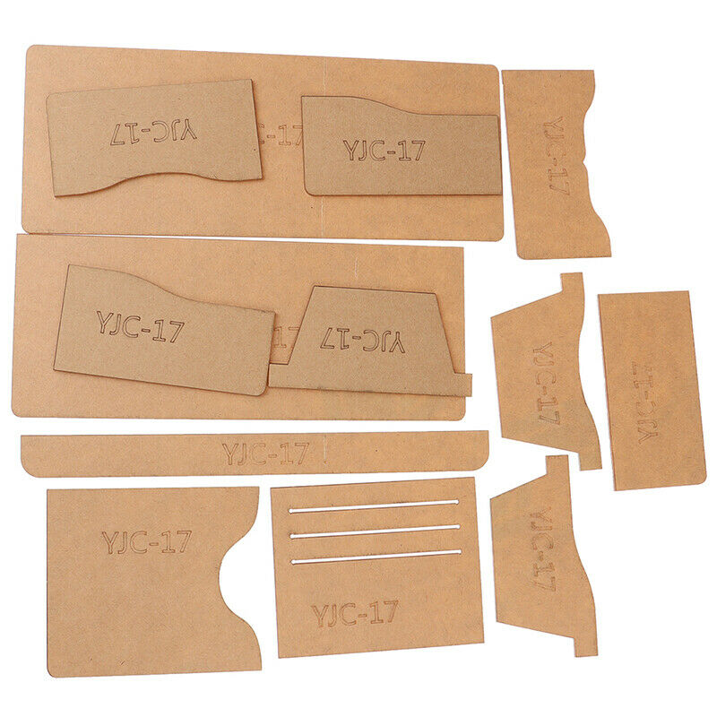 DIY leather craft universal short wallet template purse stencil patternBDAU