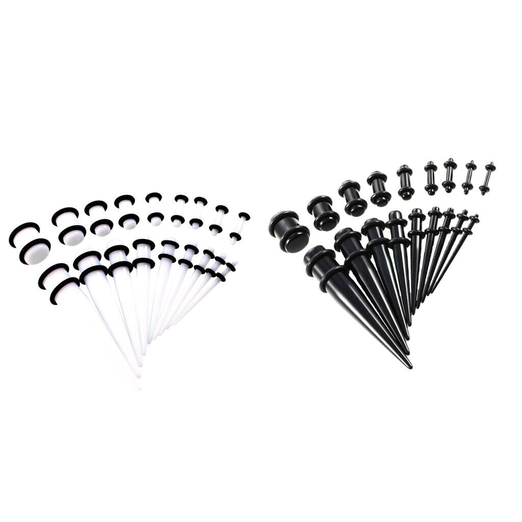 36 Pieces Ear Gauges Stretching Kit Plugs Tunnel Taper 14G-00G Expanders Kit
