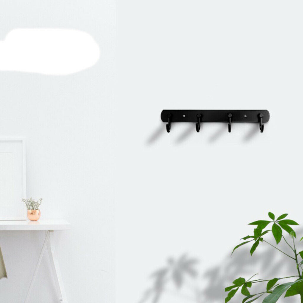 Stainless Steel Hooks Wall Mounted Coat Rack Organizer Hook Rail 7 Hooks