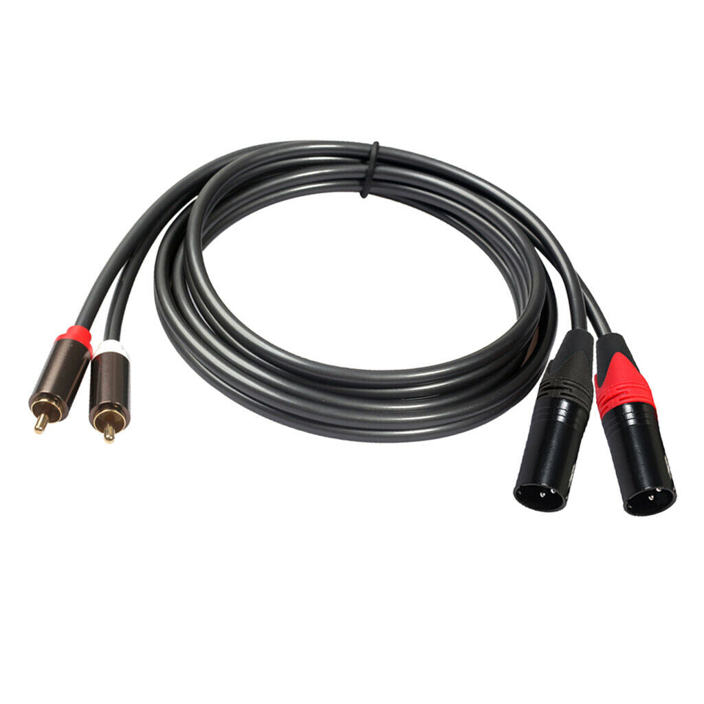 1 Set 2 RCA to 2 XLR Male Cable Audio Cord 1.5m for Amplifier Sound Box