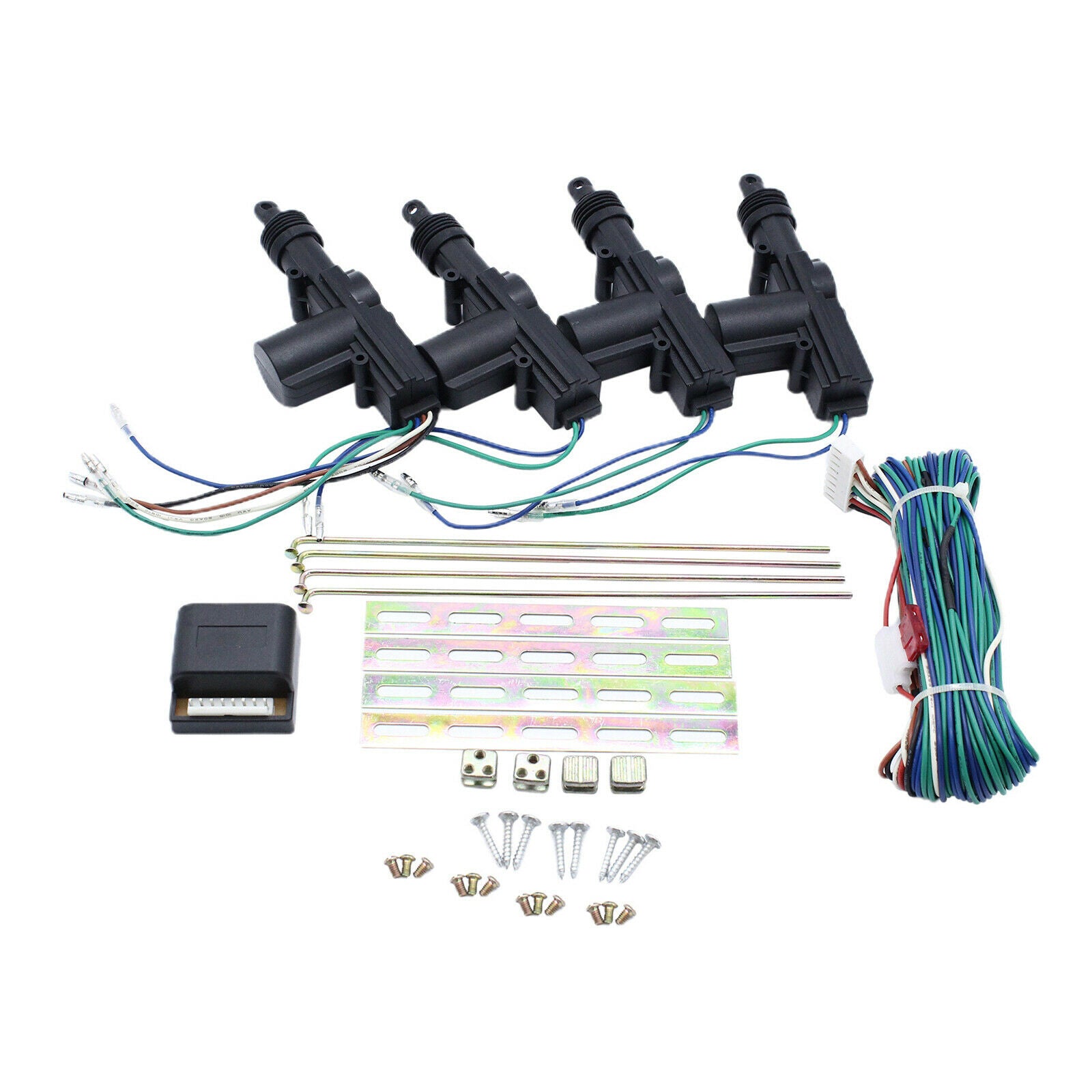 Keyless Entry System 4 Door Lock Actuators Shock Sensor Central Locking Kit