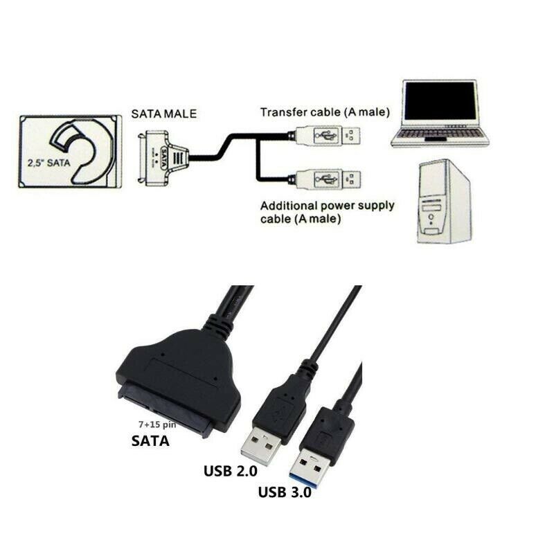 usb 3.0 to 22 pin sata 2.5" inch hdd hard drive adapter cable for win7/8/10