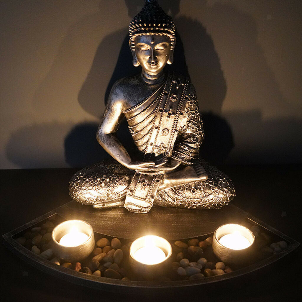 Buddha Candle Holder Tealight Candlestick Table Bathroom Yoga Room Dinner