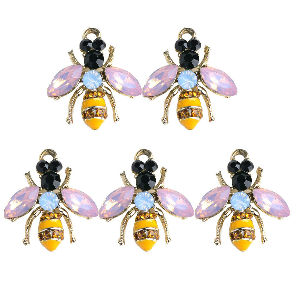 Pretty 5x Craft Supplies Bees Charm Pendant for Crafting, Jewelry Making