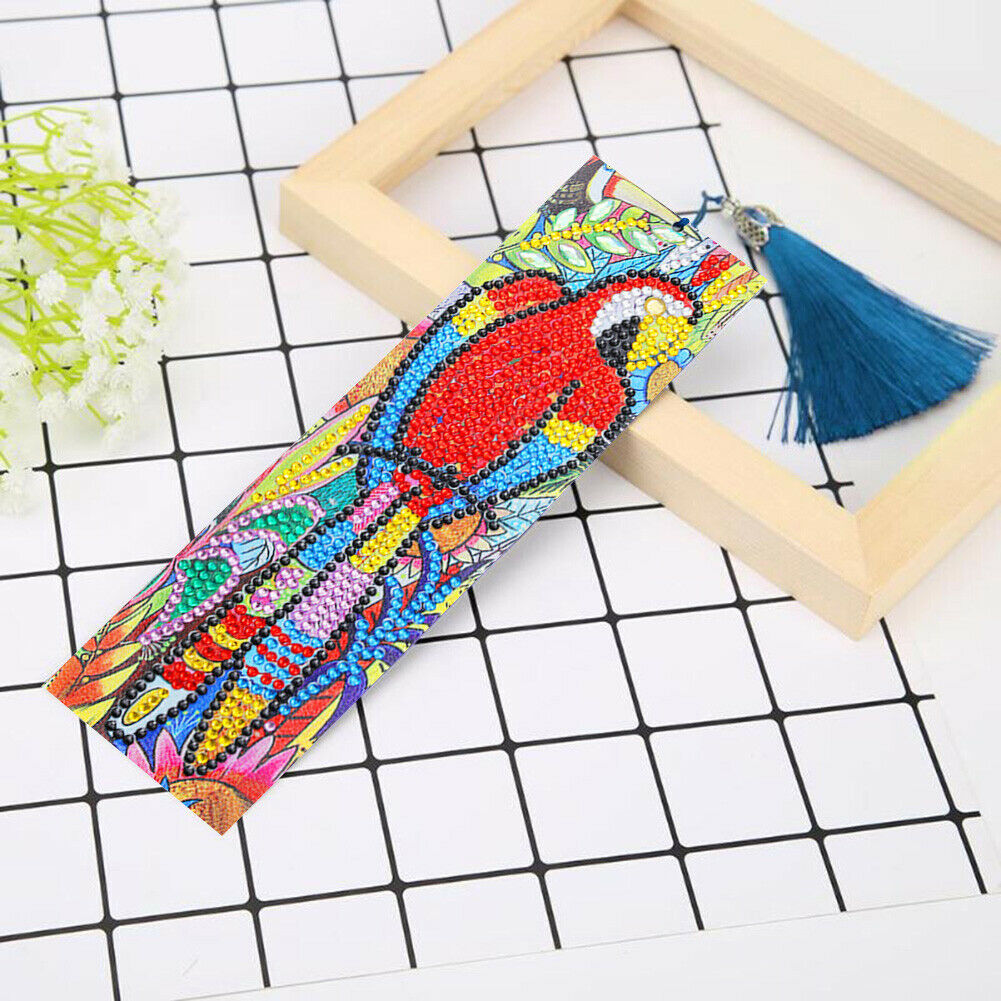 Tassel Leather Special Shaped DIY Diamond Painting Bookmark Art Handicraft  @