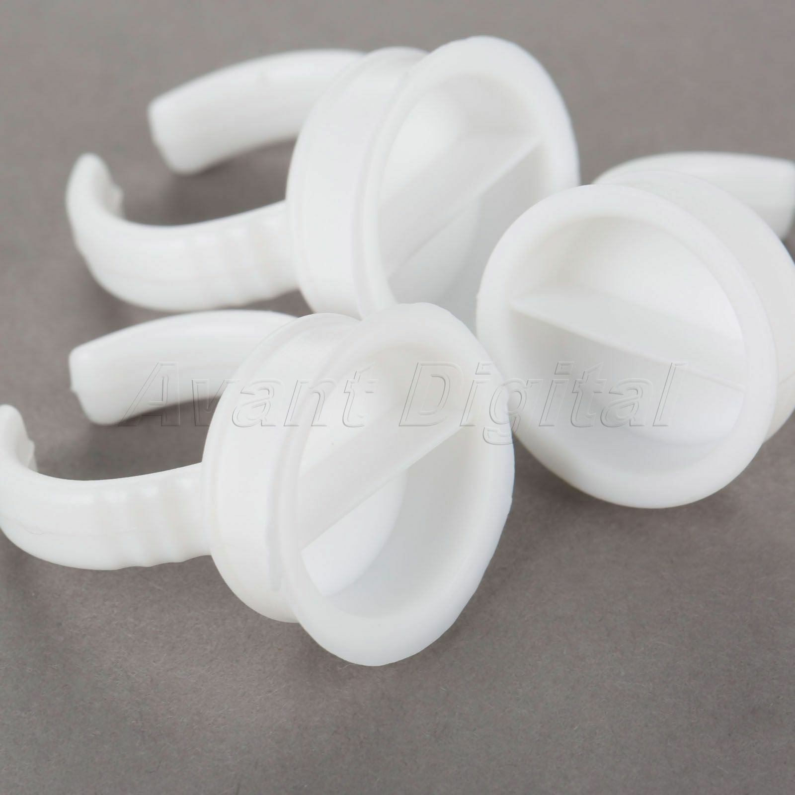 50pcs Plastic Pigment Ink Cups Tattoo Finger Ring Holder Disposable Container