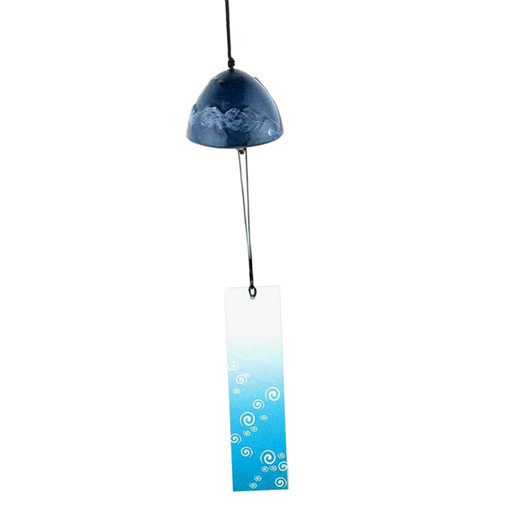 Temple Bell Japanese Wind Chime Round-Shaped Blue Home Garden Decor