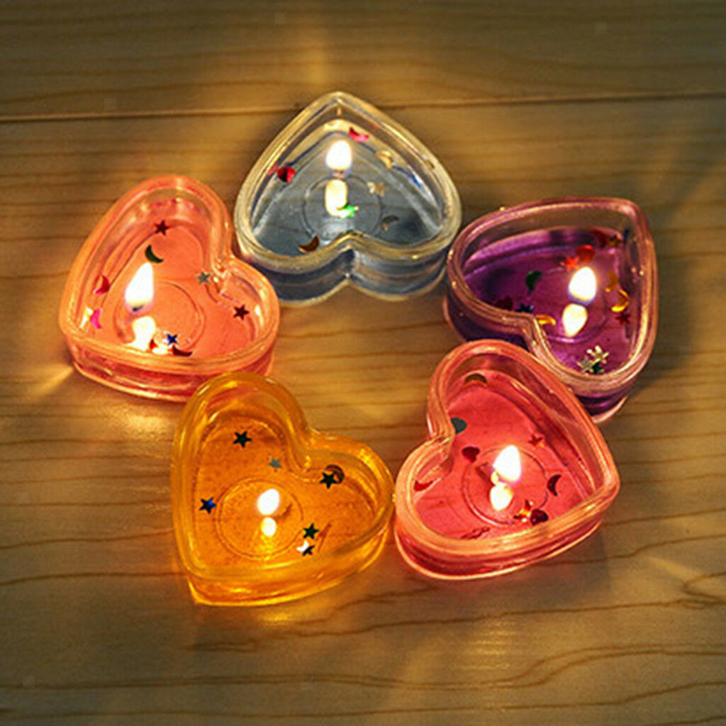 10pc Plastic Heart Tealight Holder Candle Making Cup Wedding Ornaments