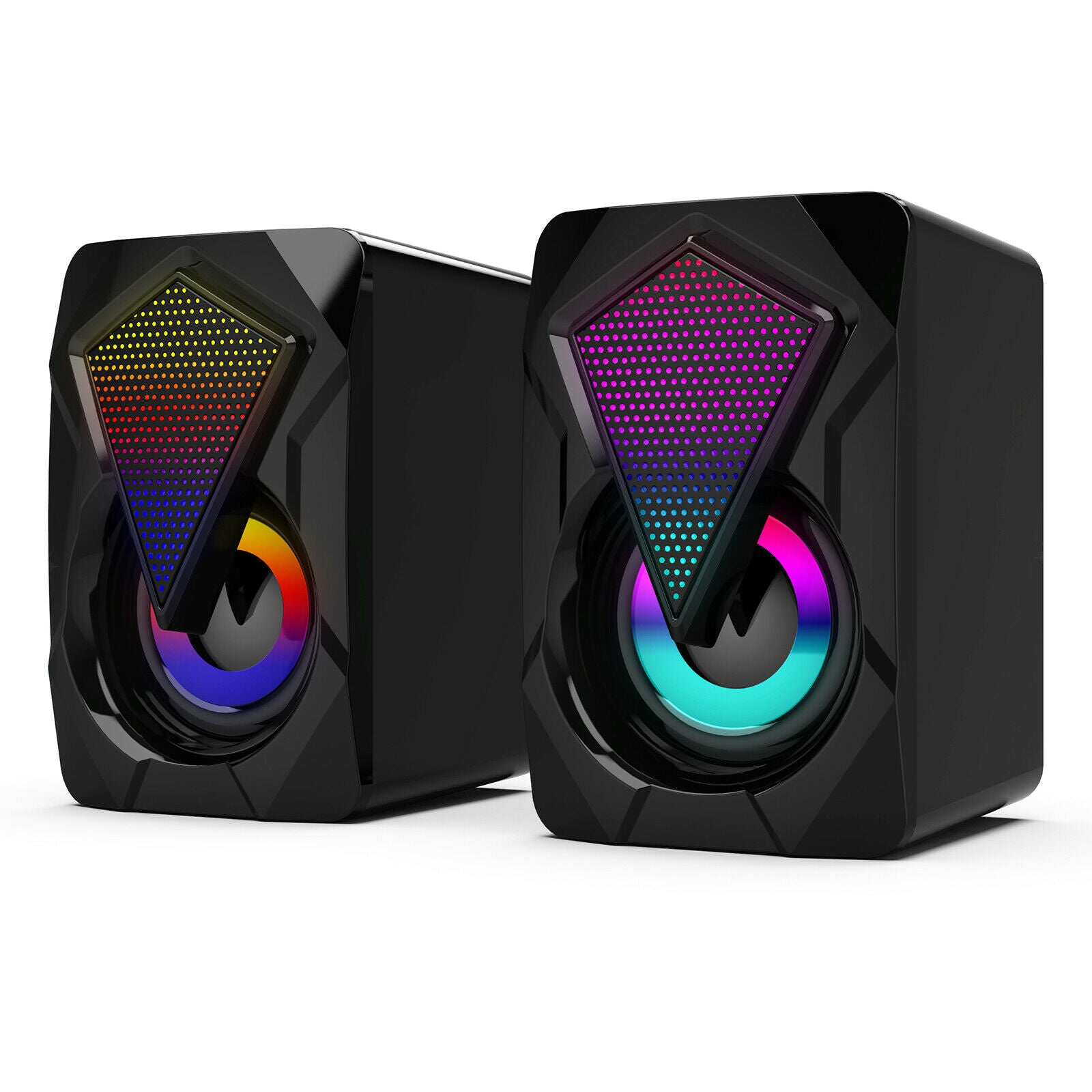 PC Computer Speakers USB Powered Stereo Subwoofer Loudspeaker with Colorful RGB