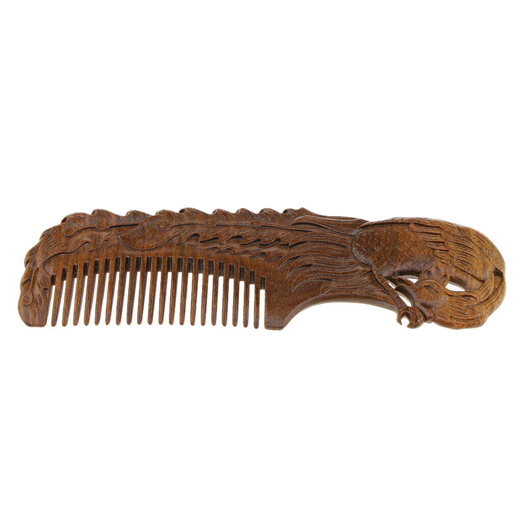 Natural Sandalwood Wide Tooth Comb Hair Styling Detangling Comb Phoenix