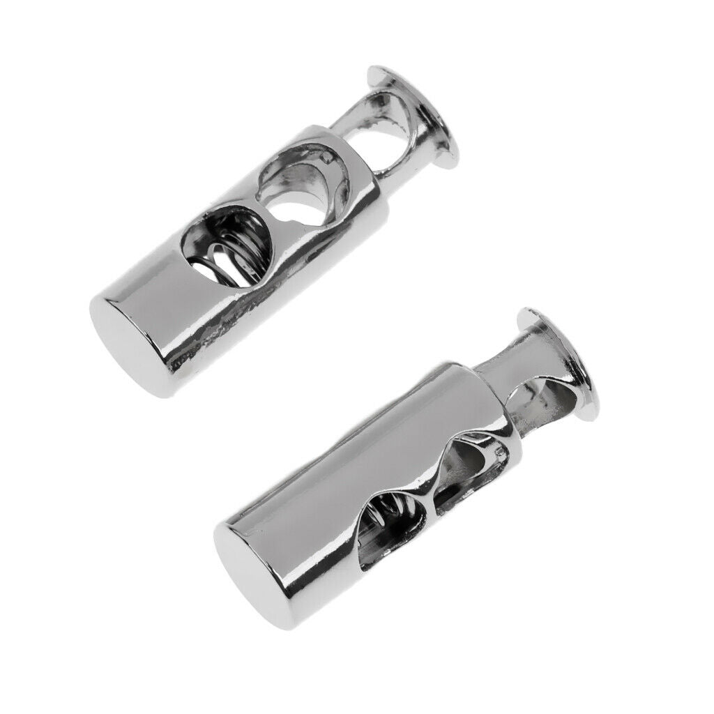 Set of 6 Metal Cord Locks Clamp Laces Straps Stopper Toggle Ends Drawstrings