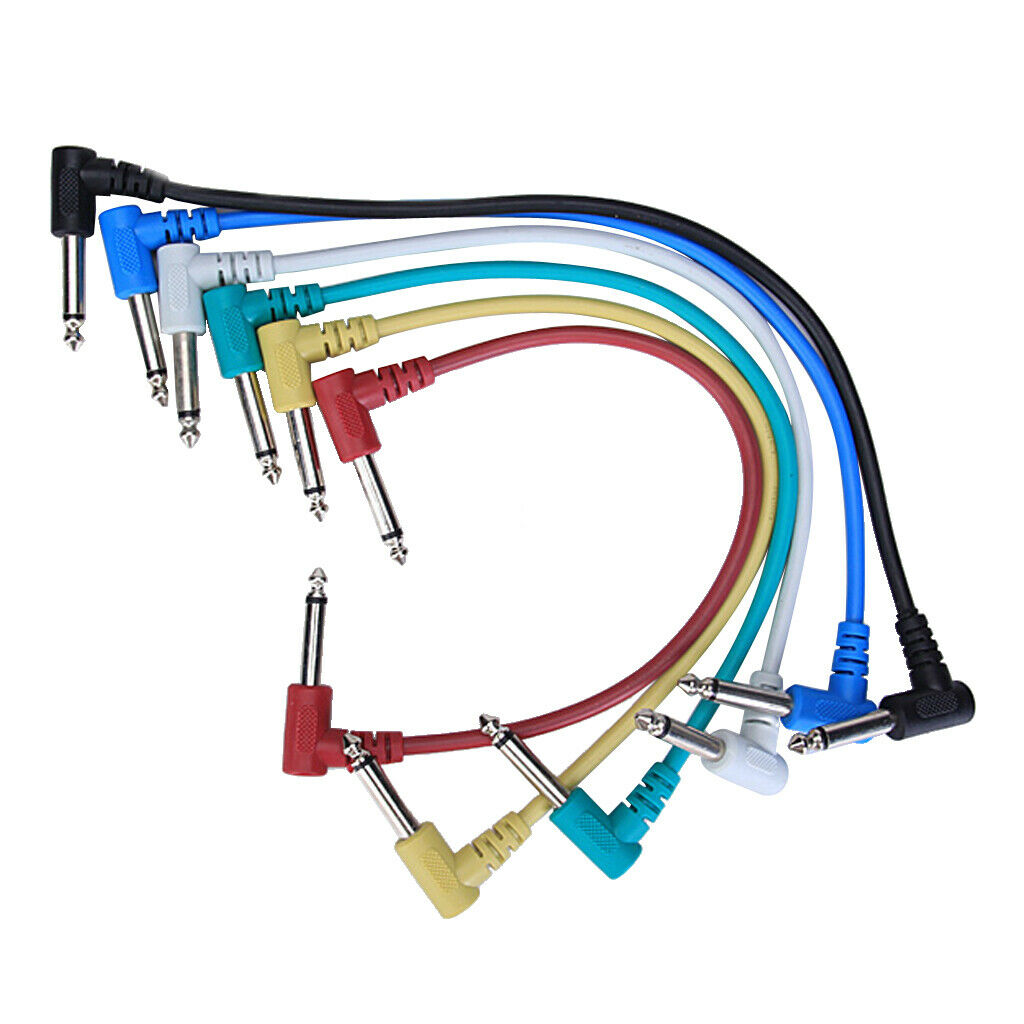 6x Patch Cables Fits for Guitar Effect Pedal 6.35mm Jack 1/4" Accessory