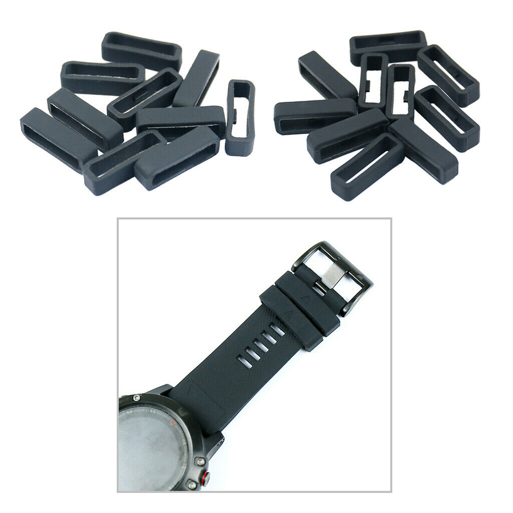 20pcs 20/26mm Rubber Fastener Ring Watch Bands Wristband Loop Replacement