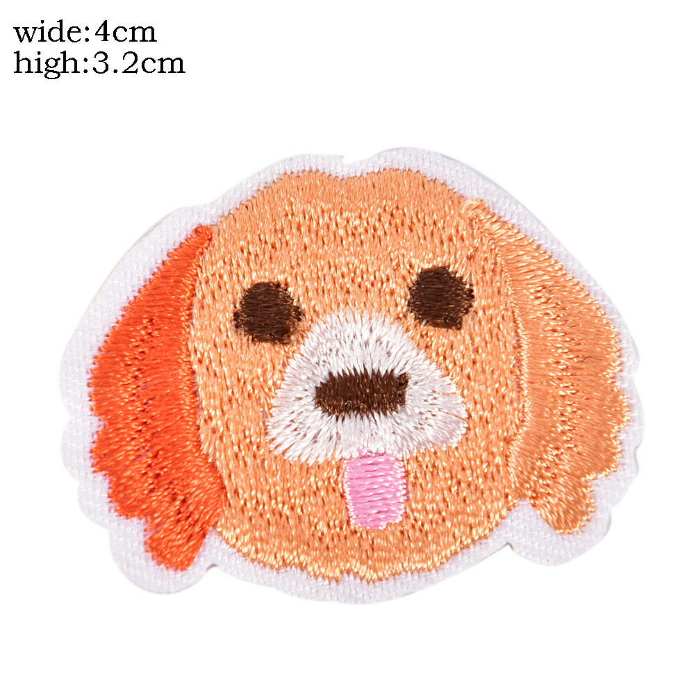 6Pc Dog Embroidered Patch Iron On Sewing Applique Badge Clothes Stickers C.l8