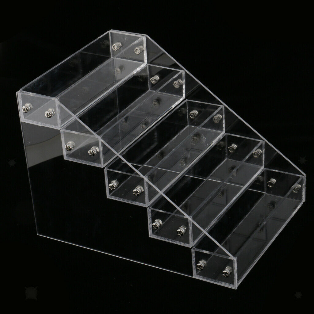 5 Tier Acrylic Nail Polish Cosmetic Varnish Display Stand Rack Hold 25Bottle