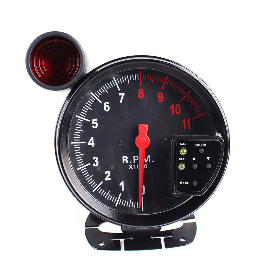 5"7Color Backlight Stepper Motor Car RPM 11000K Tachometer Gauge LED Shift Light