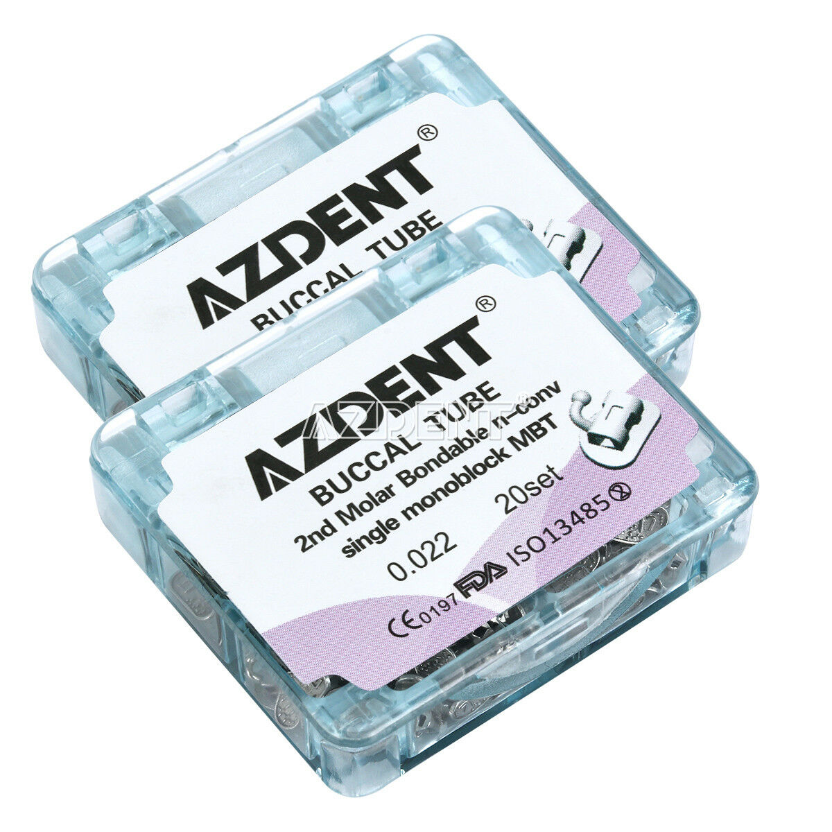 2 XDental Orthodontic Buccal Tubes 2nd Molar Bonding Non-Conv MBT 022” Monoblock