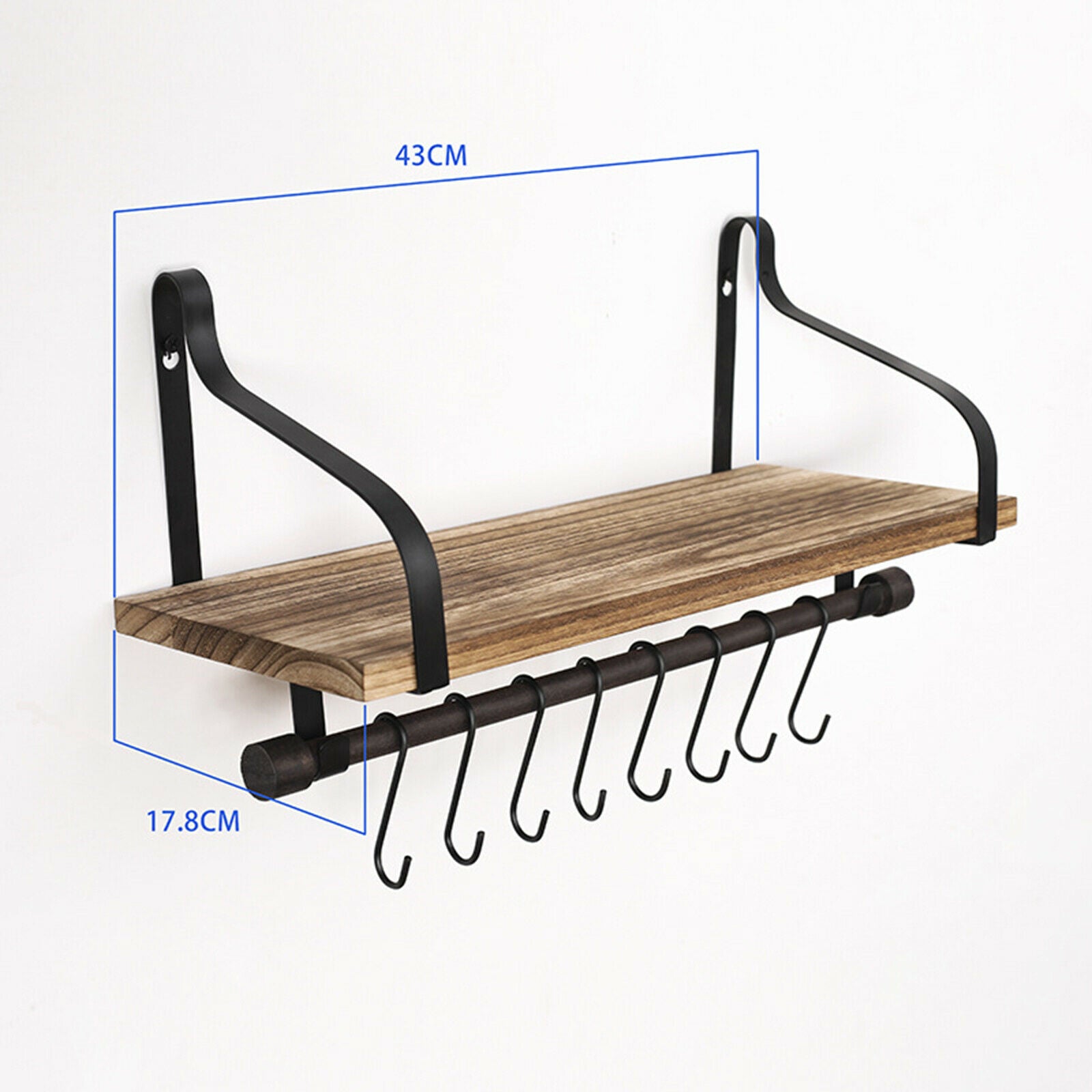 Wall Floating Wood Shelves Holder Rack Storage Bathroom Organizer Shelf