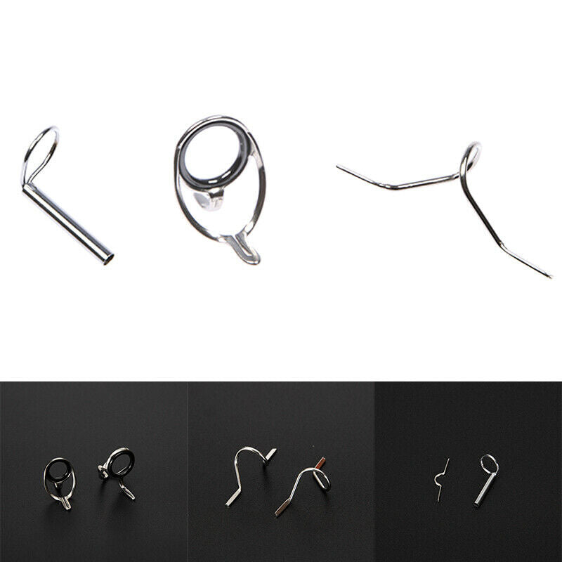 11Pcs Stainless Steel Fly Rod Guides Set Tip Hook Fly Fishing Accesso.l8