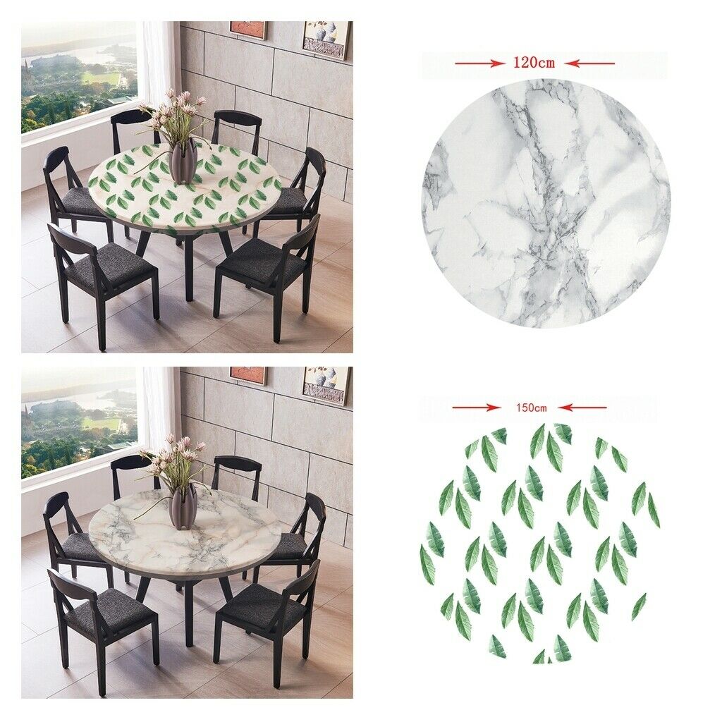 2x Non-Slip Tablecloth Round Table Cover Cloth Dinner 120cm/150cm Decorative