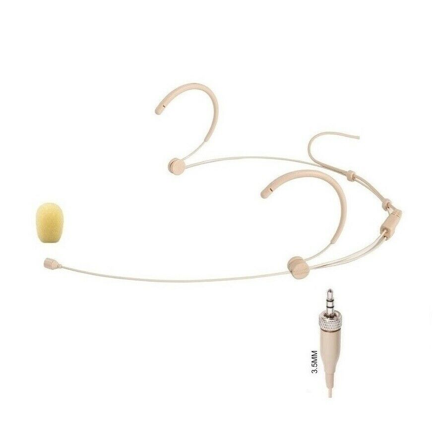 Beige Nude Headworn Mic Headset Microphone for Sennheiser Wireless EW300 G2 G3
