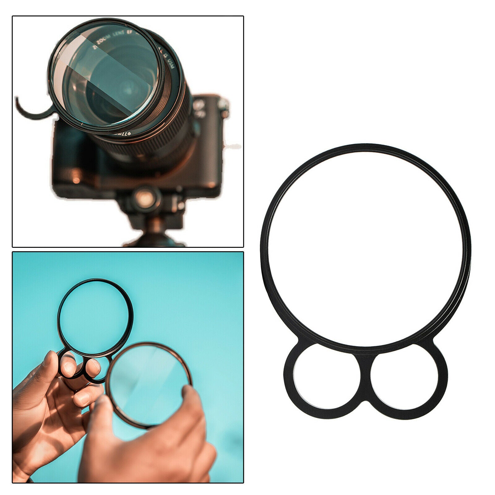 77mm Filter Kaleidoscope Handle 2 Finger Ring for Studio Photographers