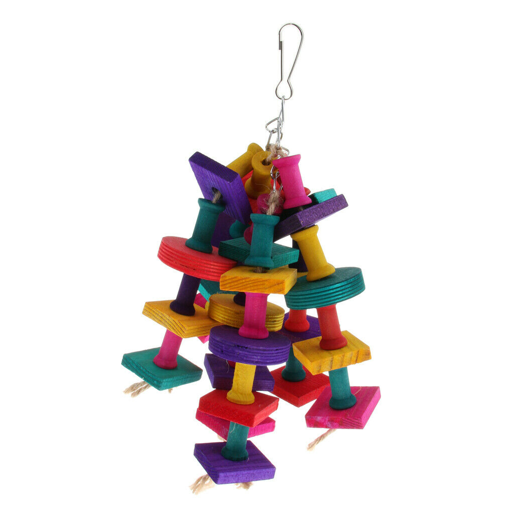 Safe Natural Wooden Bird Chewing Toys Perches Small Animals Rat Grinding Bite