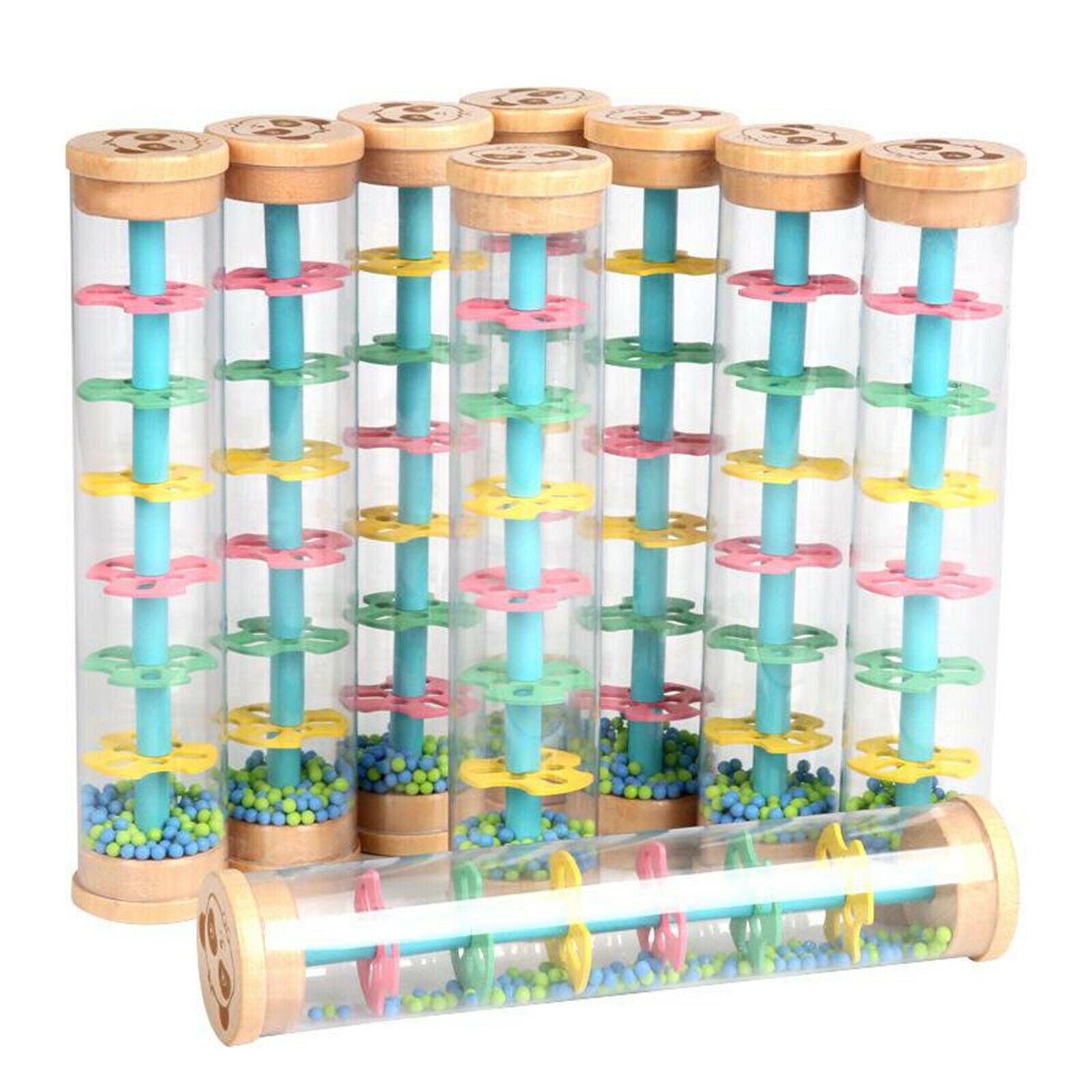 Montessori Puzzle Wooden Shake & Rattle Raindrop Sound Rain Maker Sensory Toys
